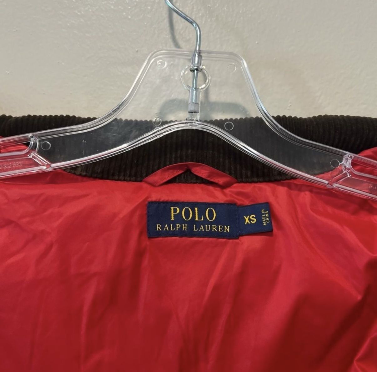 Polo Ralph Lauren Quilted Curdoroy Collar Equestrian Barn Women's Jacket Size XS