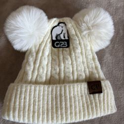 New Disney Cable Knit Cream Beanie Hat 