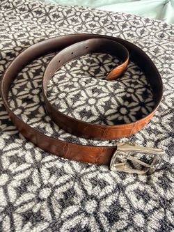 Men’s Montblanc belt crocodile brown $85