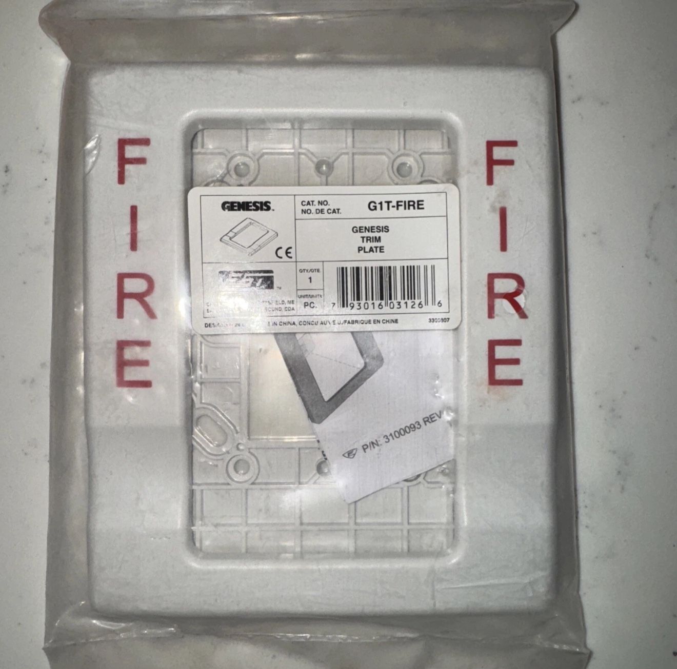BRAND NEW Edwards EST Genesis G1T-FIRE Trim Plate
