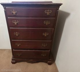 Secretary desk with chest drawers