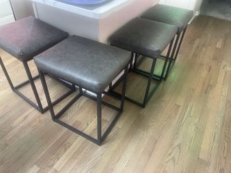 Four Gray Bar Stools