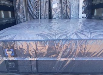Brand New Queen Size plush sealy Mattress and box spring Free Delivery depends on location