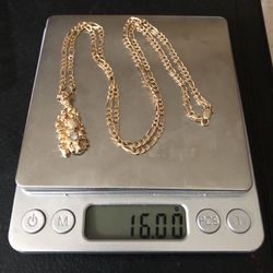 14k Gold Chain Nugget 800