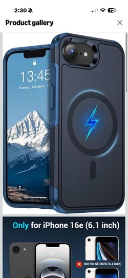 for iPhone 16e Case, [Compatible with MagSafe][Military Grade Drop Protection][Anti-scrach] with Magnetic Heavy Duty Shockproof Phone Case Black-Blue