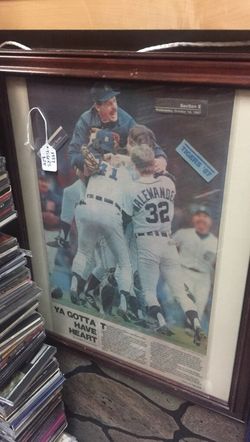 Framed Detroit Tigers newspaper ad 1987
