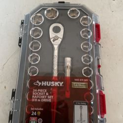 24 piece socket and ratchet set 3/8 in drive