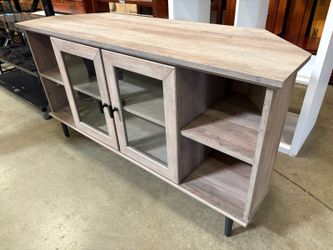 WALKER EDISON Grey Wash Corner Media Cabinet