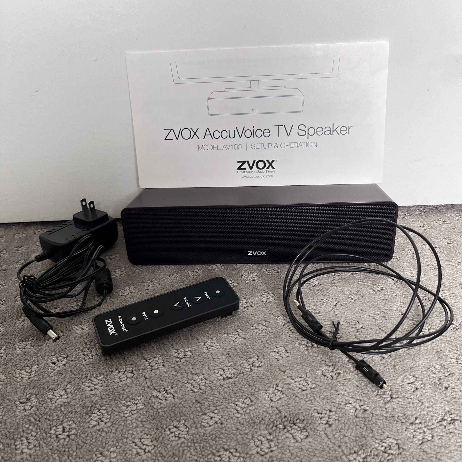 ZVOX AV100 AccuVoice Sound Bar