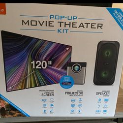 All In One Projection Home Theater Kit Great For Backyards Patios, Camping
