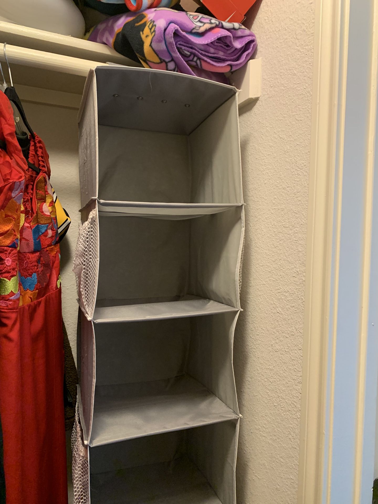 Hanging Closet Organizer – 6 Shelf with Side Pockets