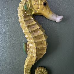 Yellow Seahorse Wall Art
