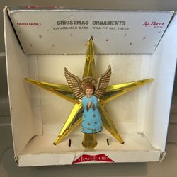 Vintage Jewell Brite Angel Tree Topper Unused In Original Pkg