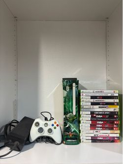 Tested Xbox 360 Bundle w/ 17 Games + OEM Wired Controller