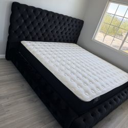 New In Box King Bed Frame With Mattress (Read Description Below)