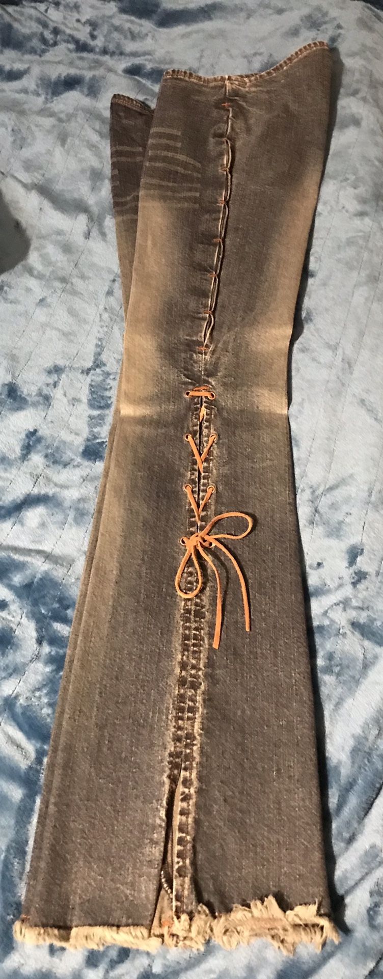 Unique Stone Washed Hip Hugger Jeans