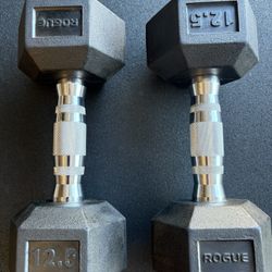 Rogue Fitness Rubber Hex Dumbbell Pair - 12.5lbs