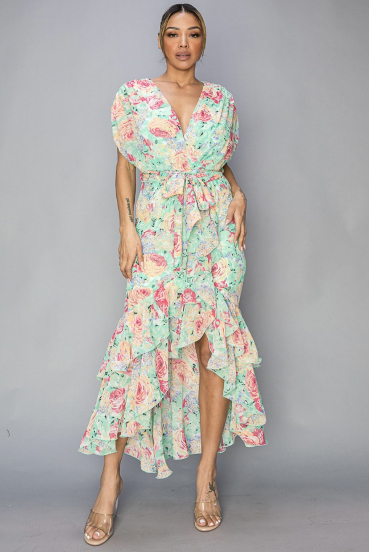 Flora Chiffon Midi Dress