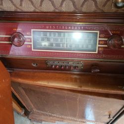 Westlinghouse Receiver And RCA Turntable Vintage Cabinet Very Rare