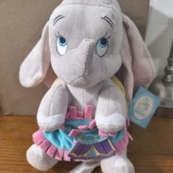 NWT!! Disney Parks Babies Dumbo Baby Elephant With Blanket 10’’ Plush Stuffed Animal
