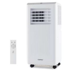 Costway 5000 (DOE) BTU Portable Air Conditioner Cools 250 sq. ft. with Dehumidifier in White