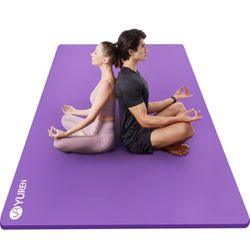 Large Yoga Mat Thick 1/2 Inch Exercise Mat 6'x4' Double Wide Workout Mat for Home Gym Floor Pilates Stretch (Purple)