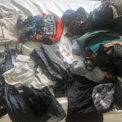 Entire Lot Of Designer Ladies Size0- 2/ Good Cond.   Express Men’s Medium 32-34 Work Shirts Pants Shorts Jackets Not All Shown Like New Cond.    