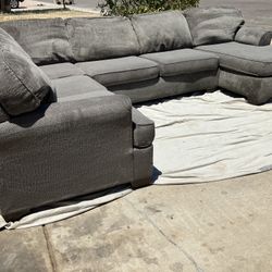 Ashley Loric 3 Piece Chaise Sectional, Smoke Gray