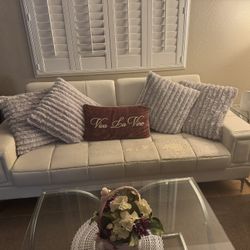 White Sofa With Pillows