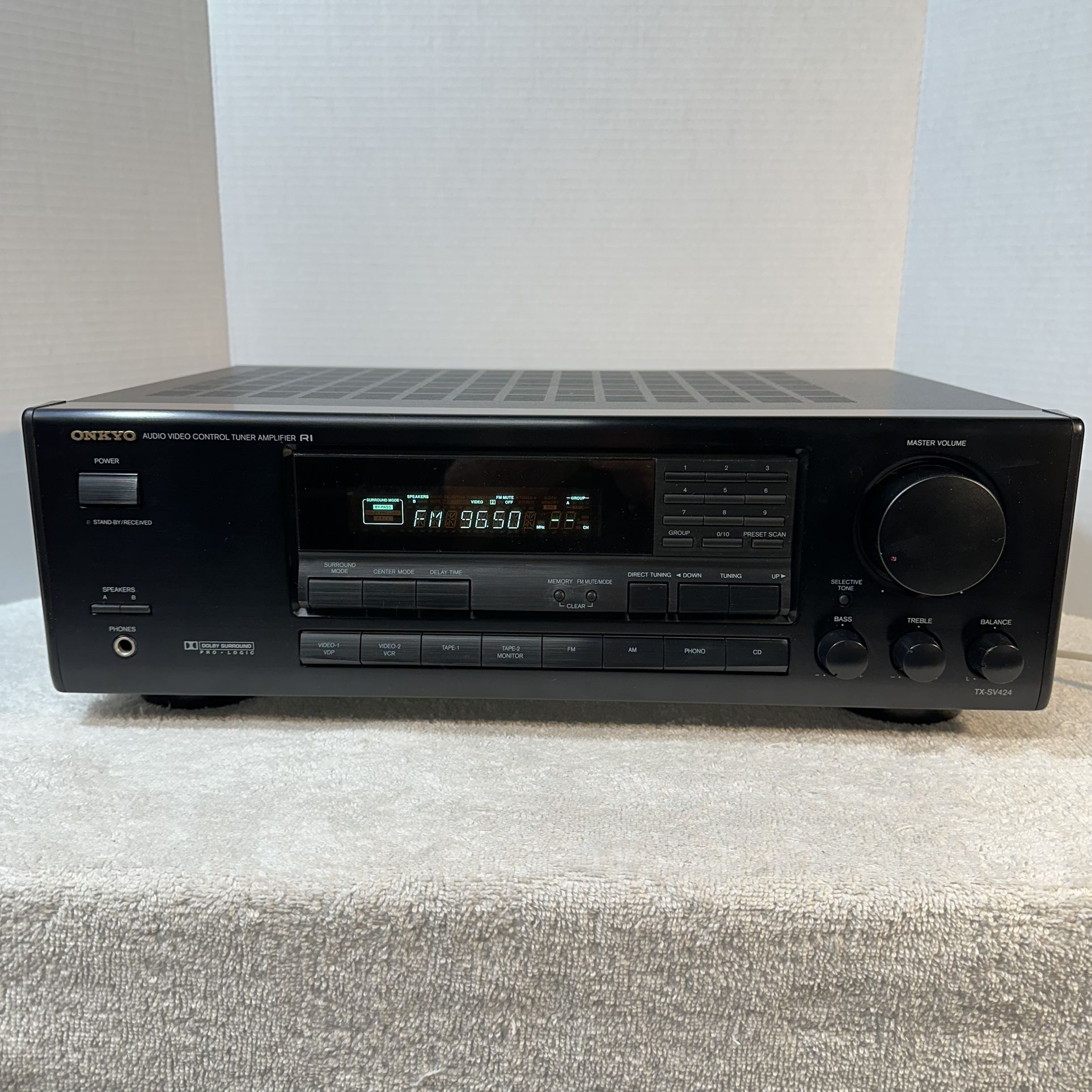 Onkyo Stereo with 5 Channels plus Subwoofer Output (Dolby 5.1) In Excellent Condition-TESTED-Great Mid 90’s Vintage Sound-Demonstration Available