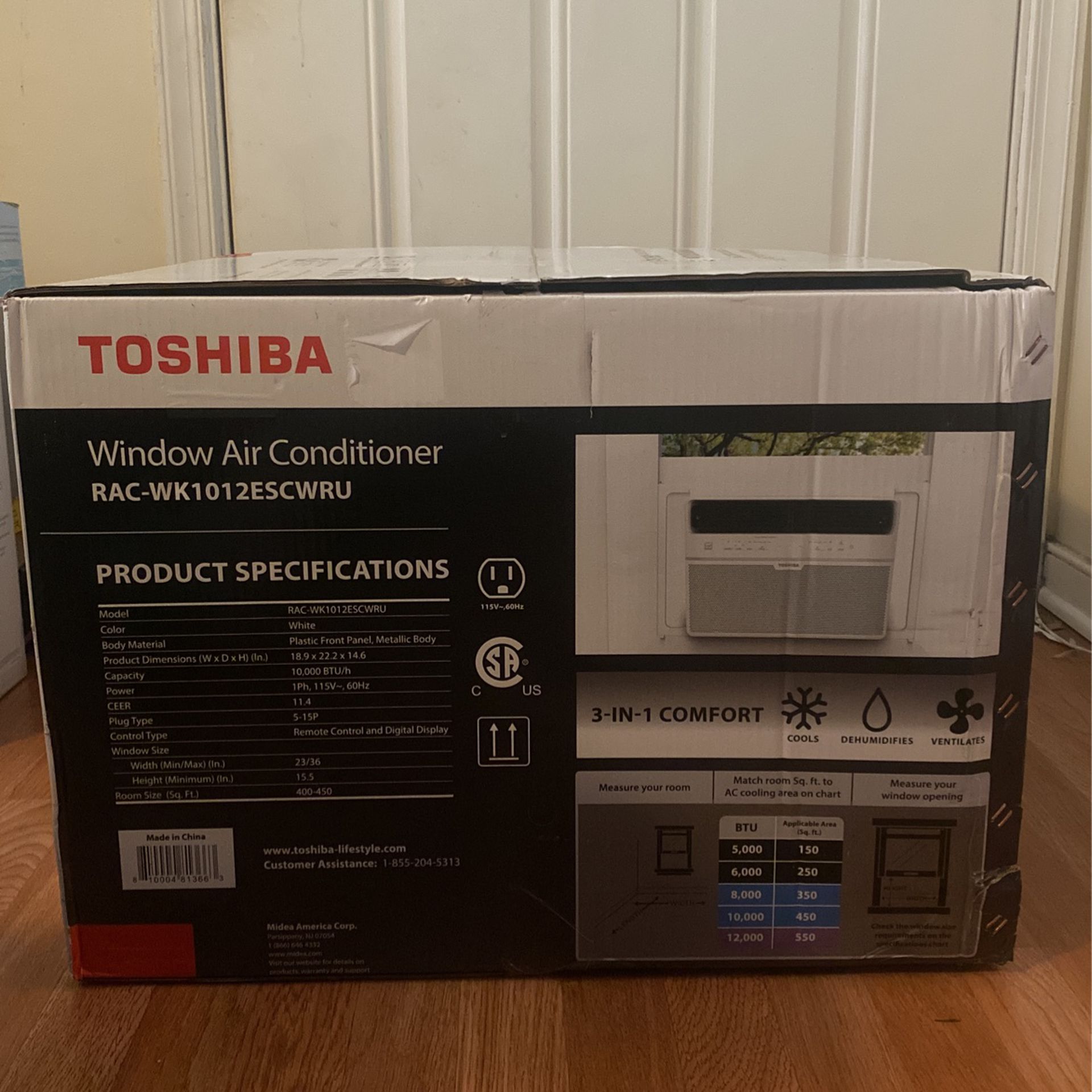 Toshiba 10,000 BTU 115-Volt Smart WiFi Touch Control Window Air Conditioner with Remote and ENERGY STAR in White