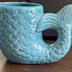 GirlZone Mermaid Tail Mug Bright Iridescent Blue