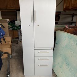 Locking Metal Storage Cabinet w/ Drawers & Hanging Rod – Heavy Duty