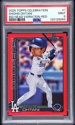 Shohei Ohtani Big Head Variation - Red /5 PSA 9