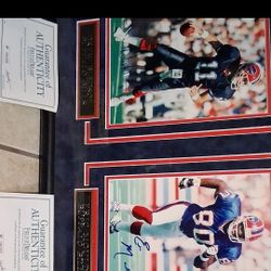 Drew Bledsoe & Eric Moulds Buffalo Bills Signed Photos Field of Dreams Auth