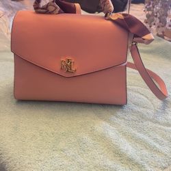 Lauren Ralph Lauren Farrah Medium Leather Top-Handle Satchel Spring Purse