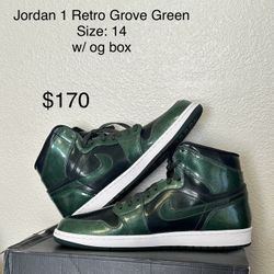 Jordan 1 Retro Grove Green With OG Box