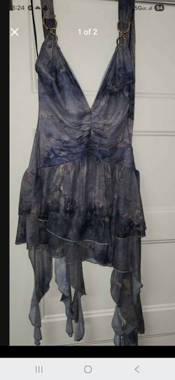 Small Urban outfitters Blue Tie-Dye Ruched Mini Dress