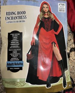 New Red Riding Hood Enchantress Adult Size Small 2–4 Womens Halloween Cosplay Costume Gloves And Boots Not Included 