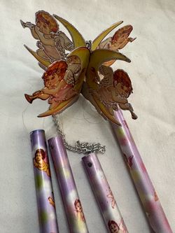 Vintage Cherub and Moon Wind Chime