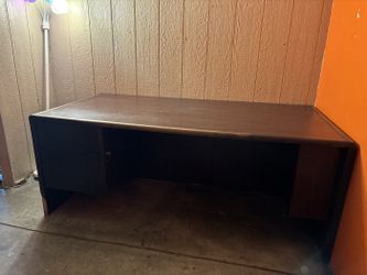 FREE - Large Executive Desk, Wood with Laminate Top and Dictation Slide
