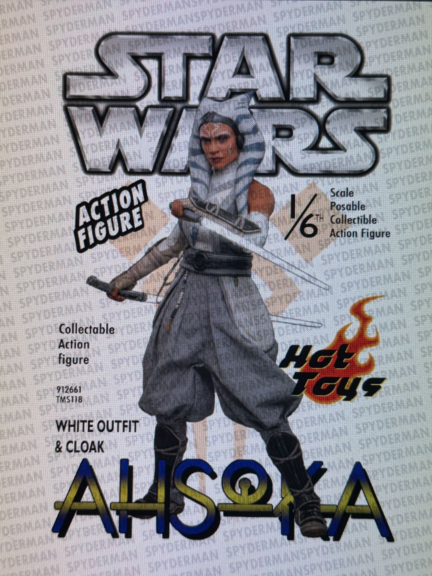 Ahsoka Tano One Sixth Scale Action Figure Star Wars Collectible White Outfit