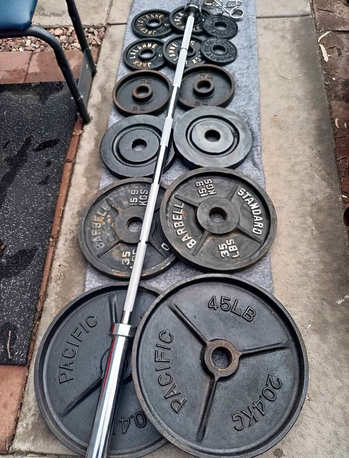 Olympic Weights With Barbell