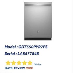 GE STAR TOP CONTROL DISHWASHER 