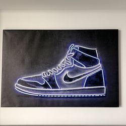 Blue Nike Neon Shoe Artwork 