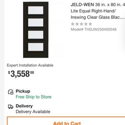 Exterior front door entry door mid-century 35-3/4x79” fiberglass dual glass low-e rated contemporary style.  Beautiful front door dual glass low-e rat