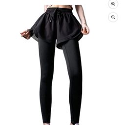 2 In 1 Tight Sports Leggings With Shorts Size L