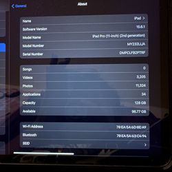 iPad Pro 2nd Gen 128gb