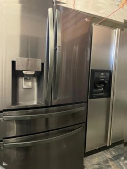 LG 4 Door Black Stainless Fridge
