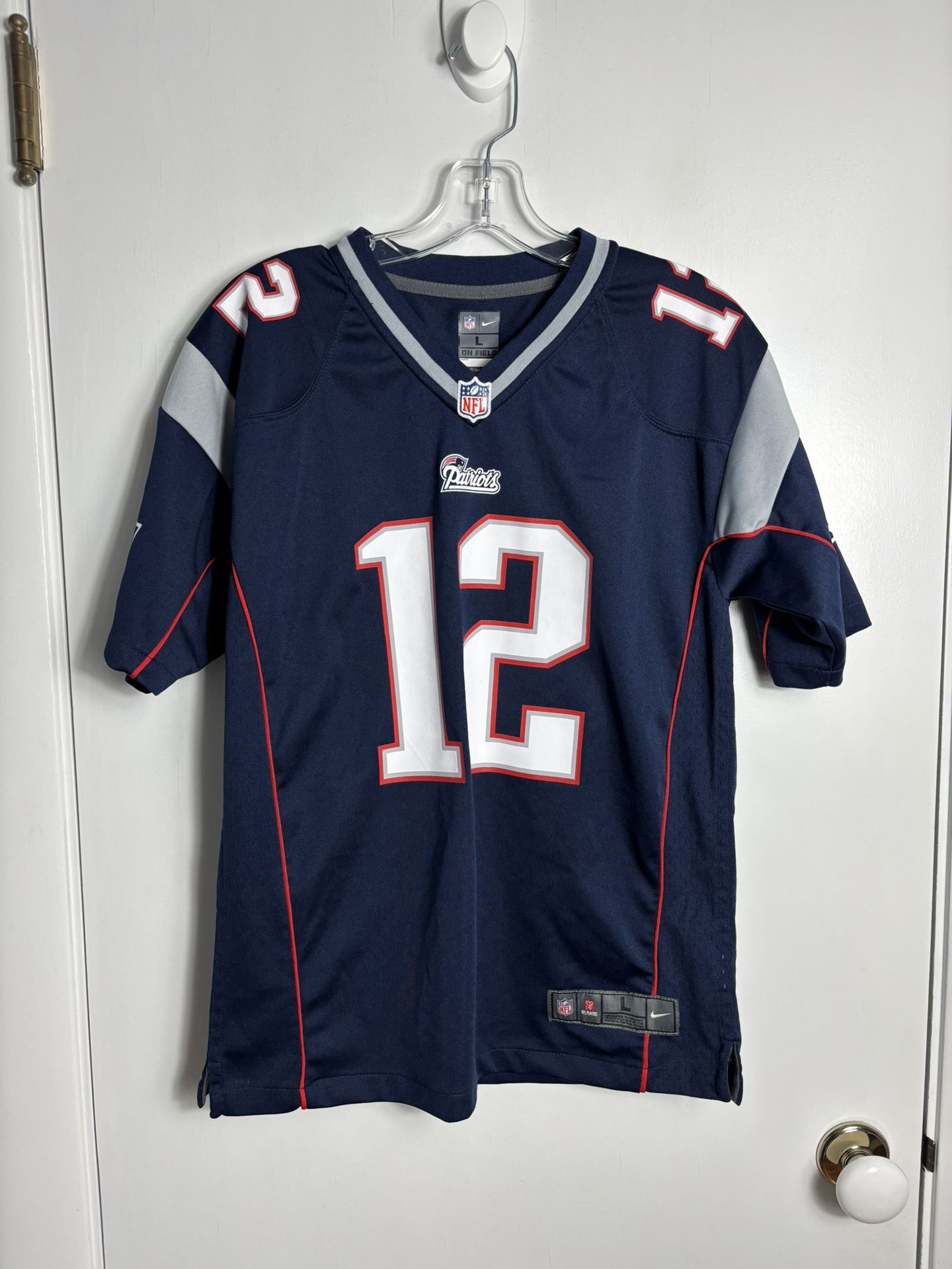 Nike NFL Tom Brady #12 New England Patriots YOUTH LARGE Navy Blue Home Jersey